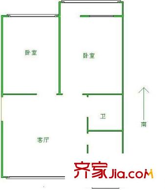 凱信佳園戶型圖戶型圖 2室1廳1衛(wèi)1廚