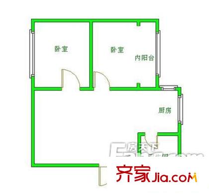 祥和里戶型圖戶型圖 2室1廳1衛(wèi)1廚