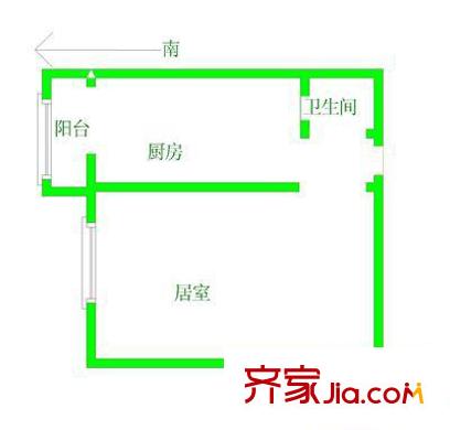 華寧南里戶型圖戶型圖 1室1廳1衛(wèi)1廚