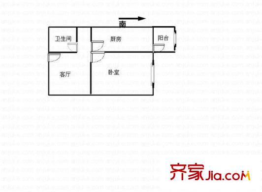 博泰名居戶型圖戶型圖 1室1廳1衛(wèi)1廚