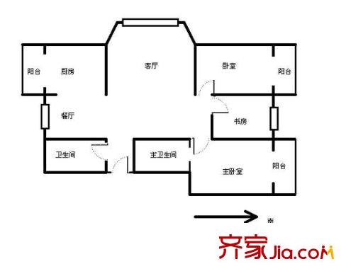 博泰名居戶型圖戶型圖 3室2廳2衛(wèi)1廚