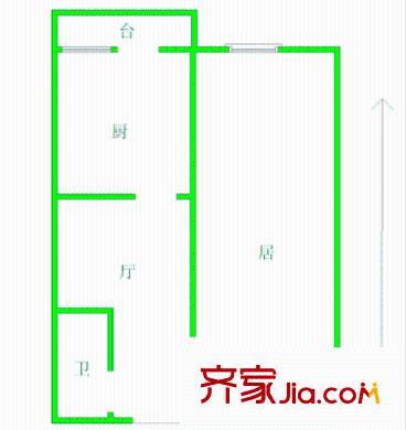 友誼花園戶型圖戶型圖 1室1廳1衛(wèi)1廚
