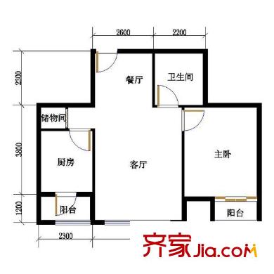 友誼花園戶型圖 戶型圖 1室1廳1衛(wèi)1廚