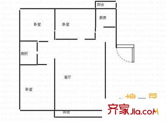 燕園里 3室 戶型圖
