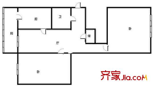 燕園里戶型圖戶型圖 2室1廳1衛(wèi)1廚