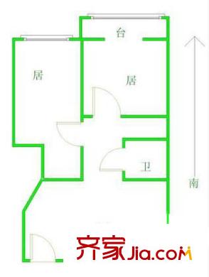廣順園戶型圖戶型圖 2室1廳1衛(wèi)1廚