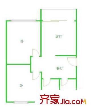 廣順園戶型圖戶型圖 2室2廳1衛(wèi)1廚