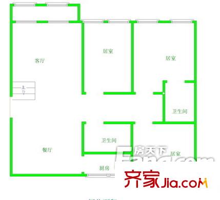 廣順園戶型圖戶型圖 3室2廳2衛(wèi)1廚