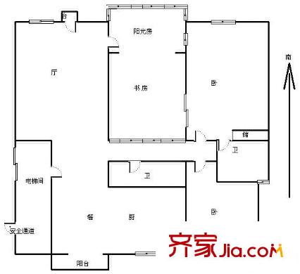 半島藍(lán)灣戶型圖 戶型圖 3室2廳2衛(wèi)1廚