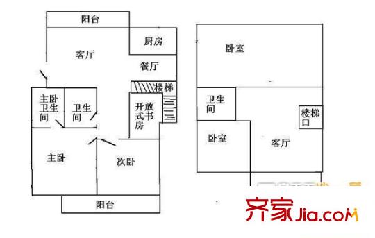 广州奥林匹克花园户型图5室2厅户型图
