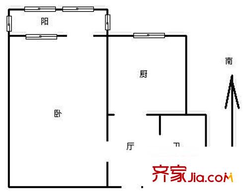 鳳城樓戶型圖戶型圖 1室1廳1衛(wèi)1廚