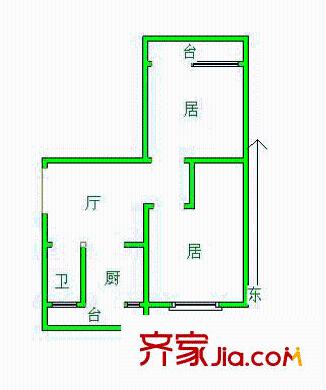 靈江里戶型圖戶型圖 2室1廳1衛(wèi)1廚