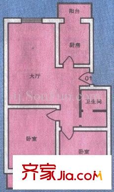 旭水藍(lán)軒戶型圖戶型圖 2室1廳1衛(wèi)