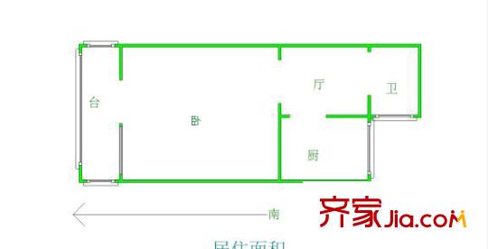 旭水藍(lán)軒戶型圖戶型圖 1室1廳1衛(wèi)1廚
