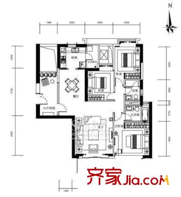 颐德公馆 3室 户型图