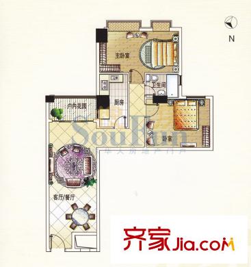 御江苑标准层10单元 2室2厅1卫1厨