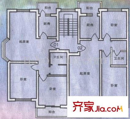 旭水藍(lán)軒戶型圖戶型圖 2室1廳1衛(wèi)1廚