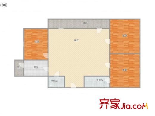 博德花園 3室 戶型圖
