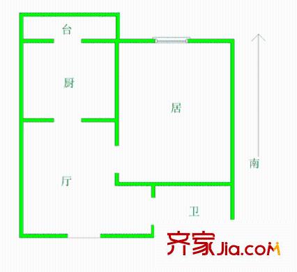 博德花園戶型圖戶型圖 1室1廳1衛(wèi)1廚