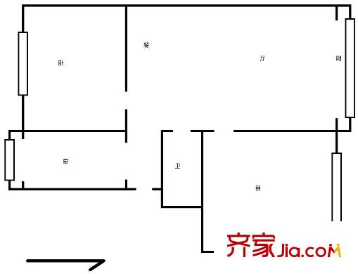 博德花園戶型圖戶型圖 2室2廳2衛(wèi)1廚