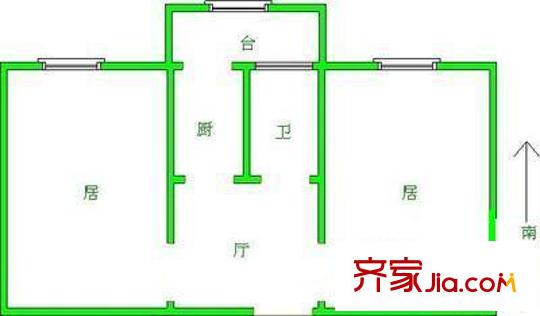賓水北里戶(hù)型圖戶(hù)型圖 2室1廳1衛(wèi)1廚