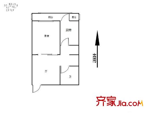 昆石里 1室 戶型圖