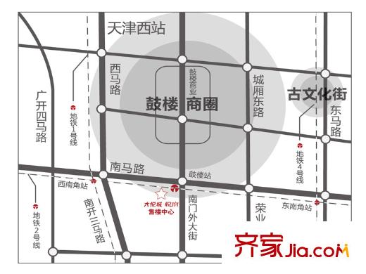 天津大悅城悅府交通圖區(qū)位圖