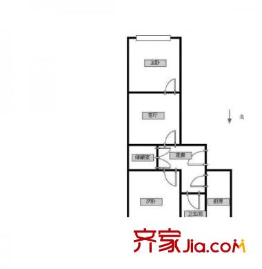 昆石里 1室 戶型圖