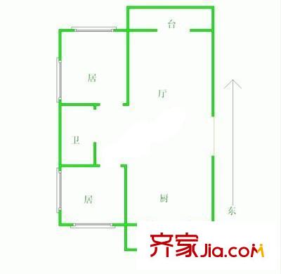 昆石里戶型圖戶型圖 2室1廳1衛(wèi)1廚
