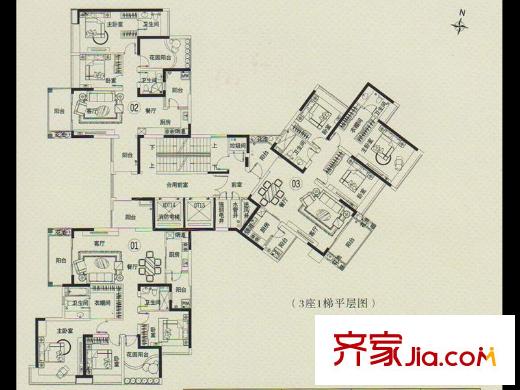 诺德名都3座1梯平层图