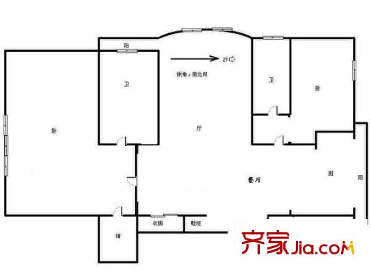翠水園戶型圖戶型圖 2室2廳2衛(wèi)1廚