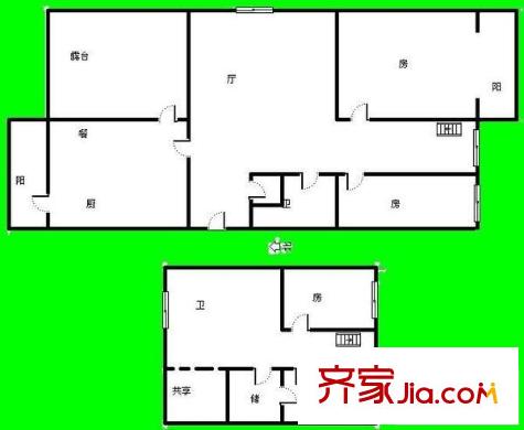 翠水園戶型圖戶型圖 3室2廳1衛(wèi)1廚