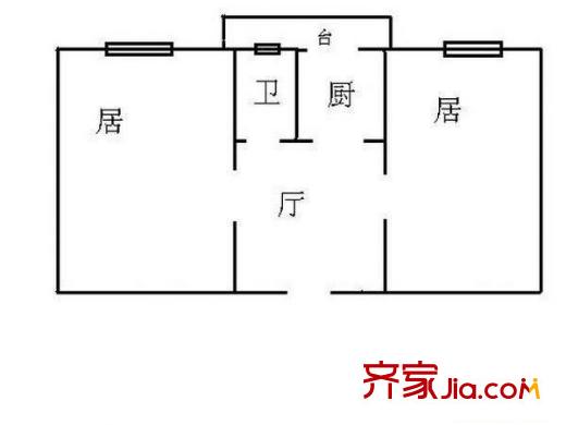臥龍南里戶型圖戶型圖 2室1廳1衛(wèi)1廚
