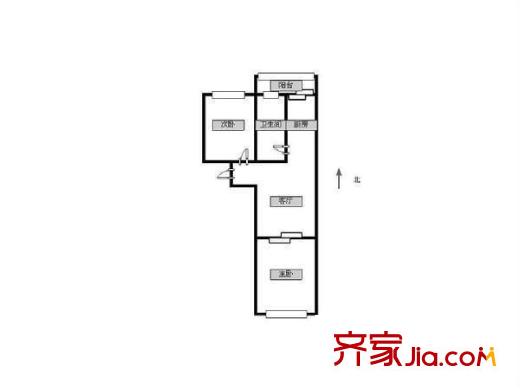 嘉陵南里 2室 戶型圖