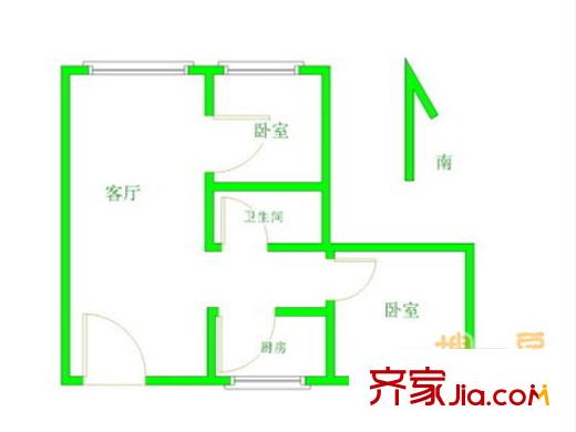 純雅公寓戶(hù)型圖戶(hù)型圖 2室1廳1衛(wèi)1廚
