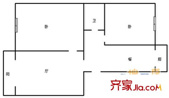 景秀里戶型圖戶型圖 2室1廳1衛(wèi)1廚