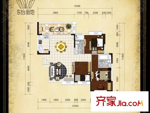 东怡新地5座6座03单位 3室2厅2卫1厨
