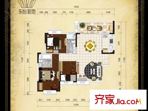 东怡新地5座6座02单位 3室2厅2卫1厨