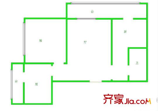 華章里戶型圖戶型圖 2室2廳1衛(wèi)1廚
