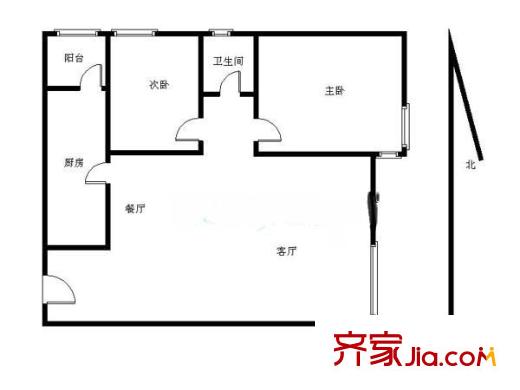 富力津門湖嘉郡花園 2室 戶型圖