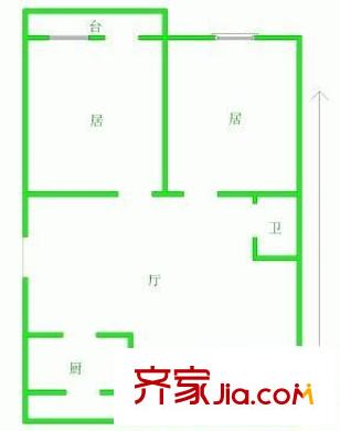 興源公寓戶型圖戶型圖 2室1廳1衛(wèi)1廚
