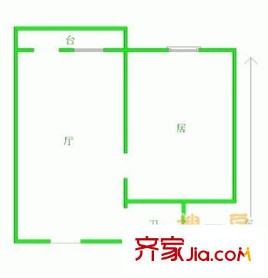 春艷里戶型圖戶型圖 1室1廳1衛(wèi)1廚
