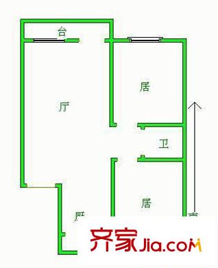 春艷里戶型圖戶型圖 2室1廳1衛(wèi)1廚