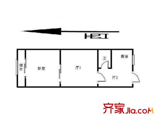 金昆里戶型圖戶型圖 1室2廳1衛(wèi)1廚