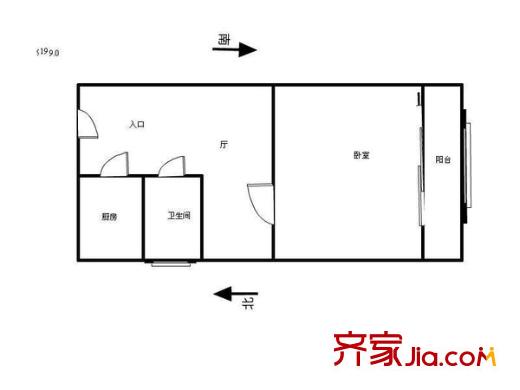 金昆里戶型圖戶型圖 1室1廳1衛(wèi)1廚
