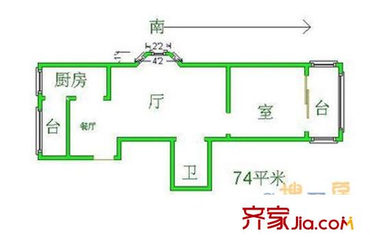 翠溪園戶型圖戶型圖 1室1廳1衛(wèi)1廚