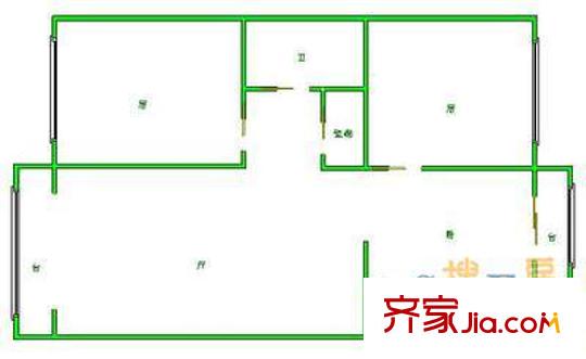 匯恒園戶型圖 戶型圖 2室1廳1衛(wèi)1廚
