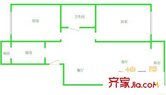匯恒園 2室 戶型圖