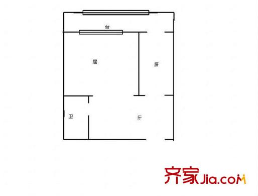 琴江公寓 1室 戶型圖