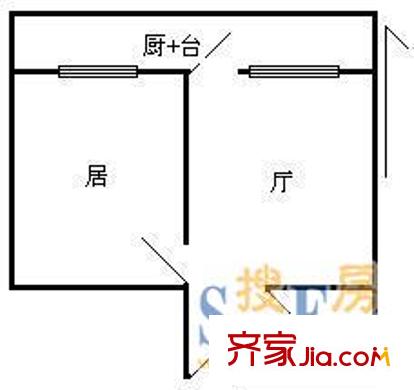 琴江公寓戶型圖戶型圖 1室1廳1衛(wèi)1廚